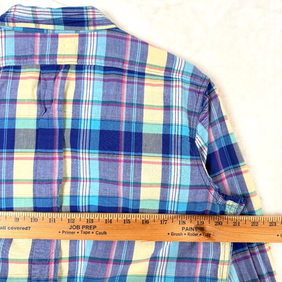 Ralph Lauren Denim And Supply RL Boyfriend Flannel Tartan Button Up Shirt L - Picture 5 of 7